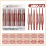 Dragon Ranee Double-Ended Matte Lipstick and Liner Set 6pcs with nude and red color groups